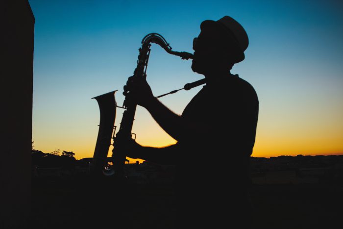 man playing sax