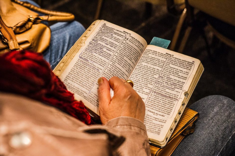 woman reading bible