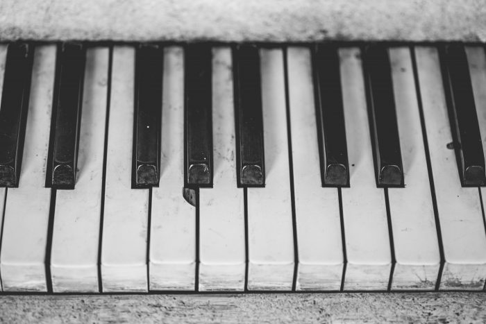 artsy b&w pic piano keys