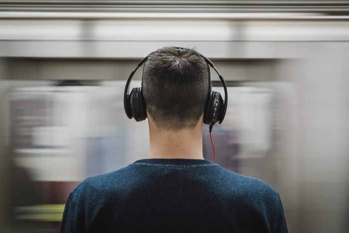 man wearing headphones