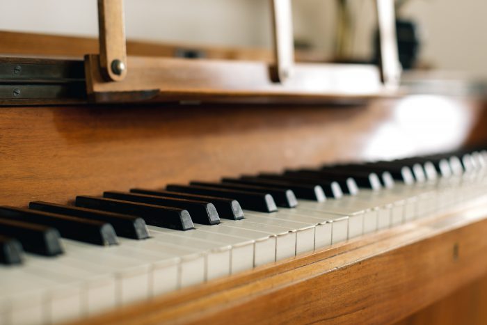 Close up of piano keys